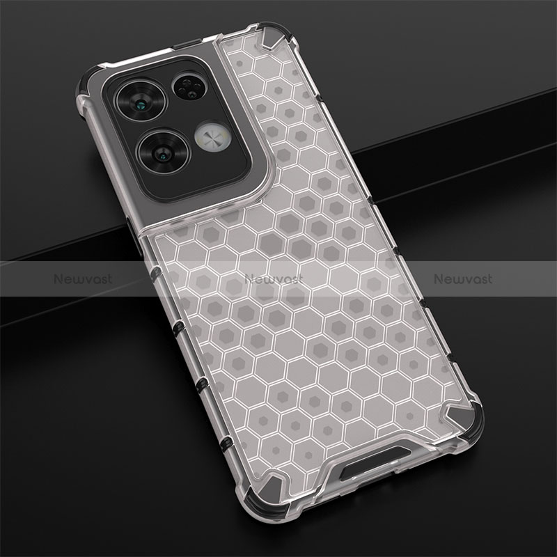 Silicone Transparent Frame Case Cover 360 Degrees AM2 for Oppo Reno8 Pro+ Plus 5G