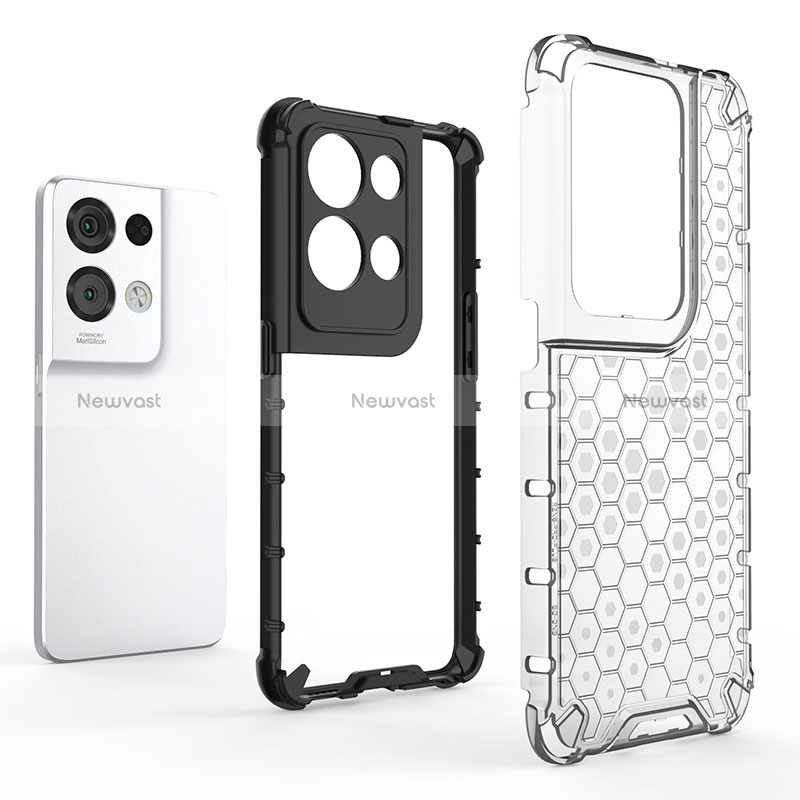 Silicone Transparent Frame Case Cover 360 Degrees AM2 for Oppo Reno9 Pro+ Plus 5G