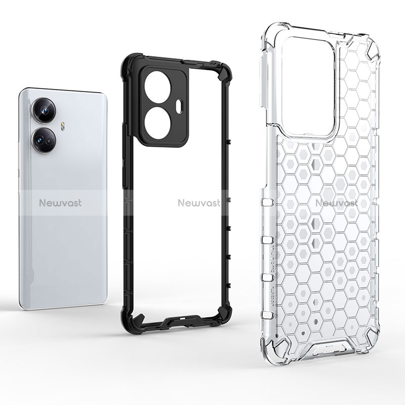 Silicone Transparent Frame Case Cover 360 Degrees AM2 for Realme 10 Pro+ Plus 5G