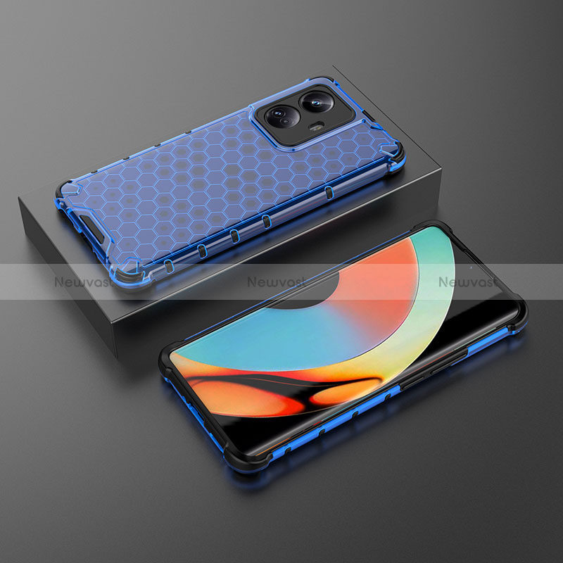 Silicone Transparent Frame Case Cover 360 Degrees AM2 for Realme 10 Pro+ Plus 5G