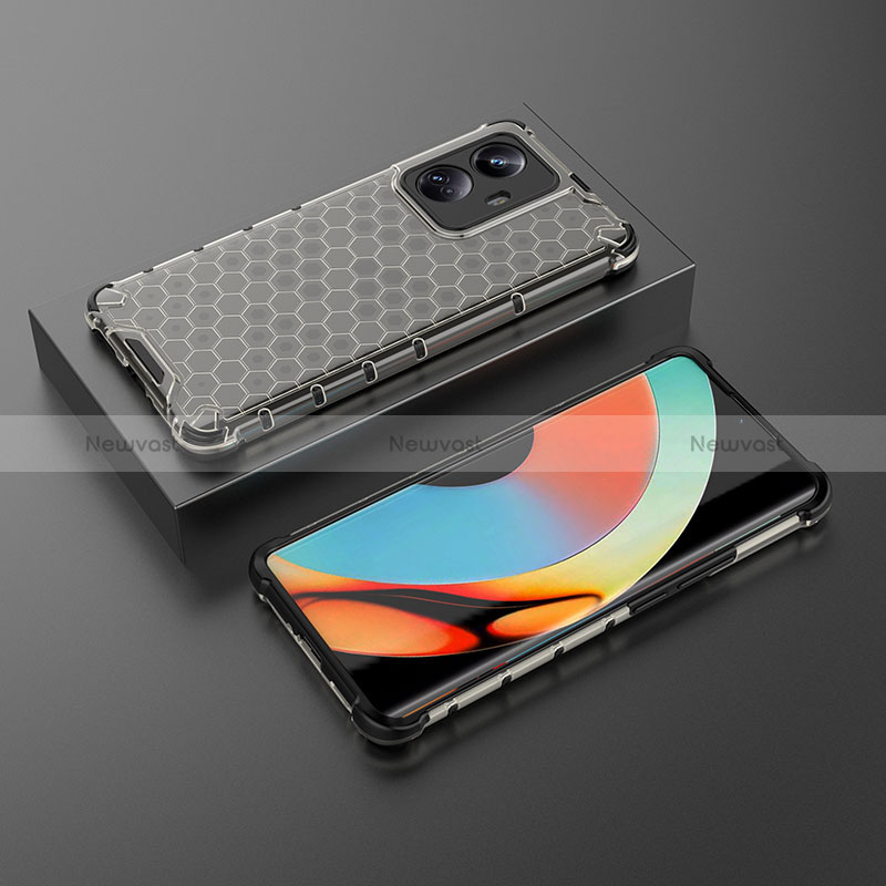 Silicone Transparent Frame Case Cover 360 Degrees AM2 for Realme 10 Pro+ Plus 5G Black