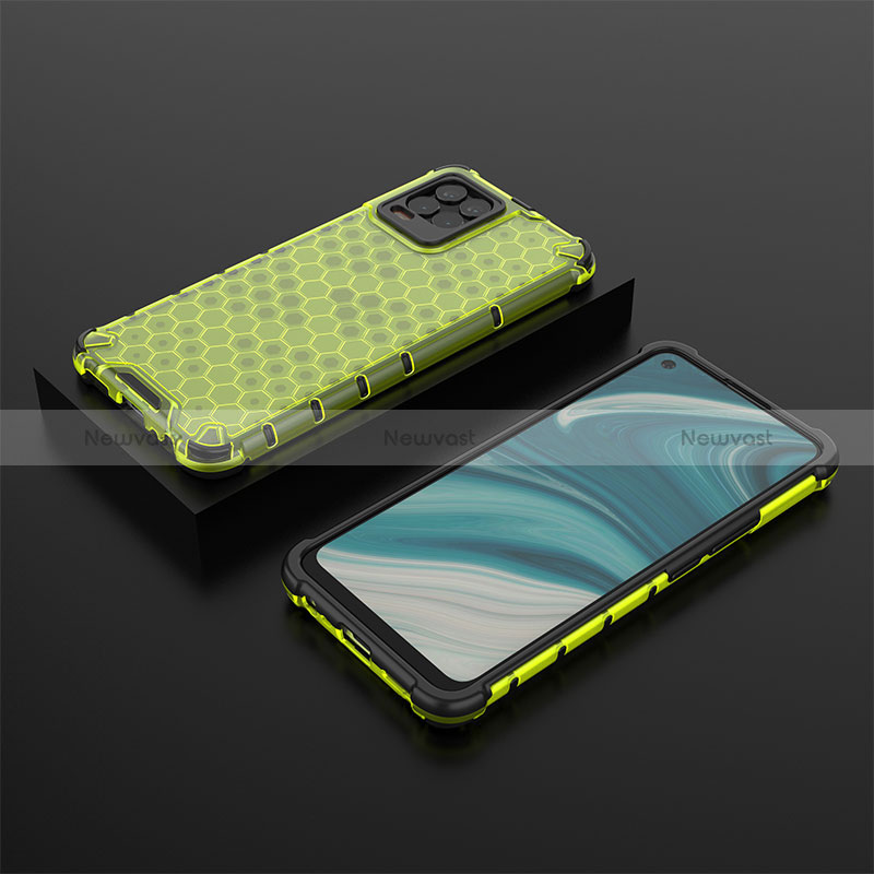 Silicone Transparent Frame Case Cover 360 Degrees AM2 for Realme 8 4G Green