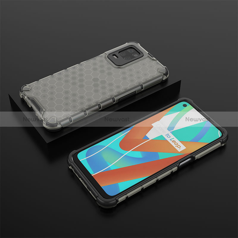 Silicone Transparent Frame Case Cover 360 Degrees AM2 for Realme 8 5G Black