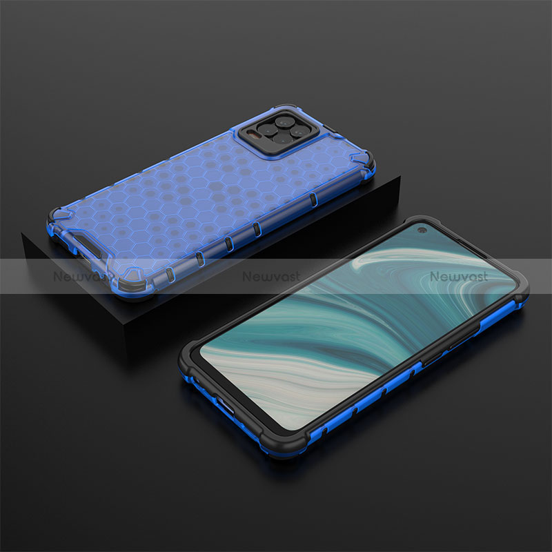 Silicone Transparent Frame Case Cover 360 Degrees AM2 for Realme 8 Pro Blue