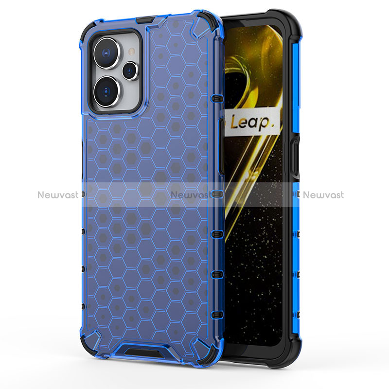 Silicone Transparent Frame Case Cover 360 Degrees AM2 for Realme 9i 5G Blue