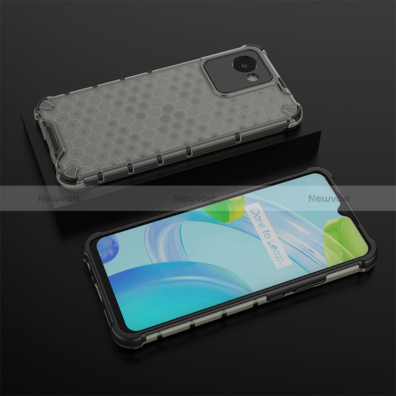 Silicone Transparent Frame Case Cover 360 Degrees AM2 for Realme C30 Black