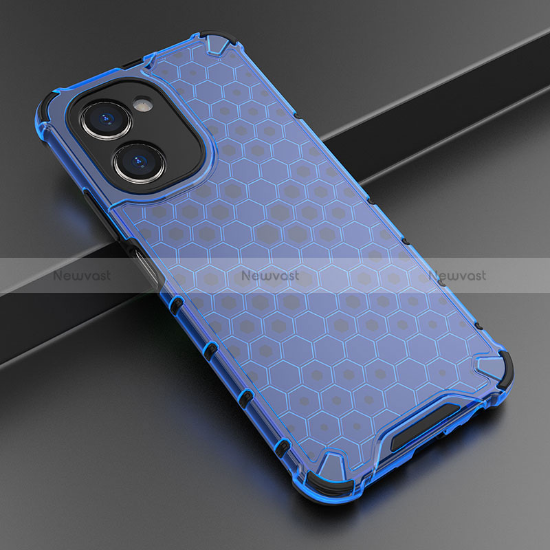 Silicone Transparent Frame Case Cover 360 Degrees AM2 for Realme C33 (2023) Blue