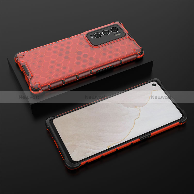 Silicone Transparent Frame Case Cover 360 Degrees AM2 for Realme GT Master Explorer 5G Red