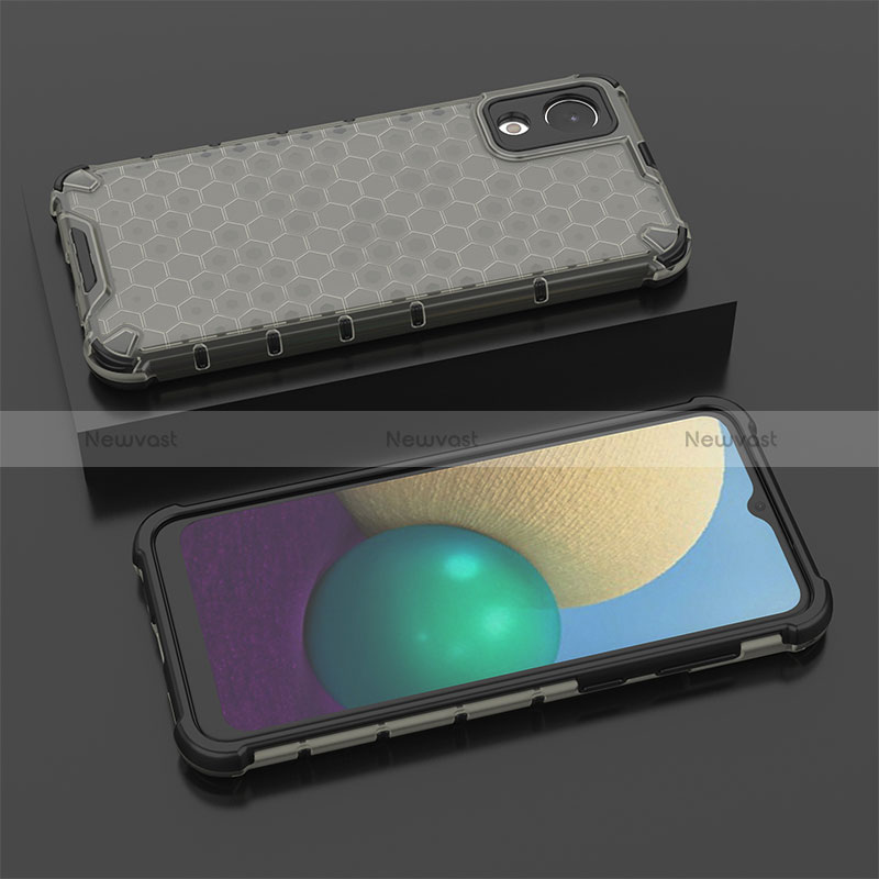 Silicone Transparent Frame Case Cover 360 Degrees AM2 for Samsung Galaxy A03 Core Black