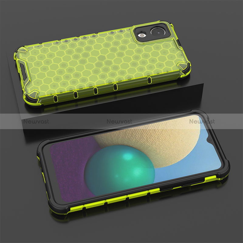 Silicone Transparent Frame Case Cover 360 Degrees AM2 for Samsung Galaxy A03 Core Green