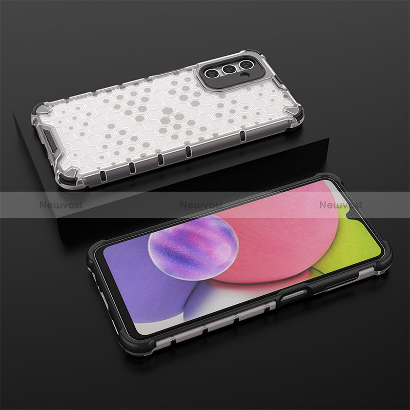 Silicone Transparent Frame Case Cover 360 Degrees AM2 for Samsung Galaxy A04s White