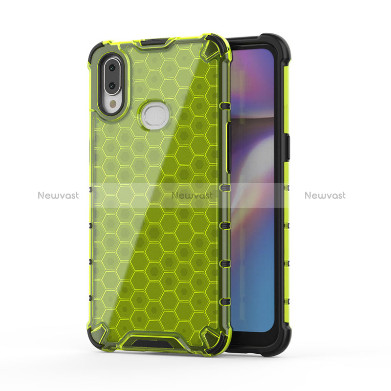 Silicone Transparent Frame Case Cover 360 Degrees AM2 for Samsung Galaxy A10s Green