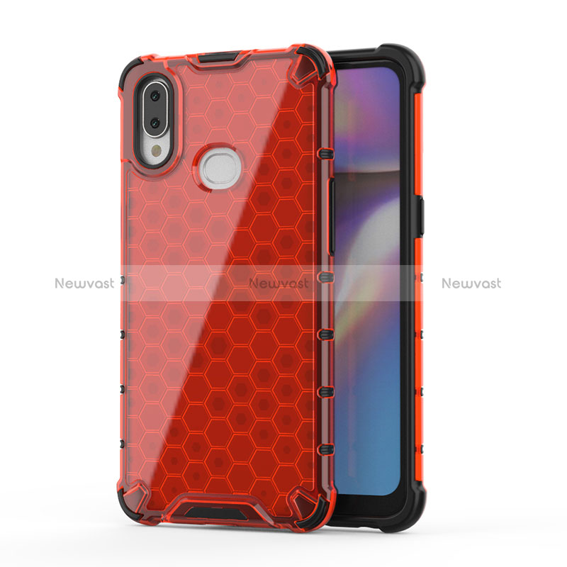 Silicone Transparent Frame Case Cover 360 Degrees AM2 for Samsung Galaxy A10s Red