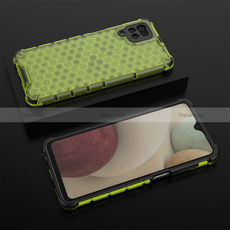 Silicone Transparent Frame Case Cover 360 Degrees AM2 for Samsung Galaxy A12 Nacho Green