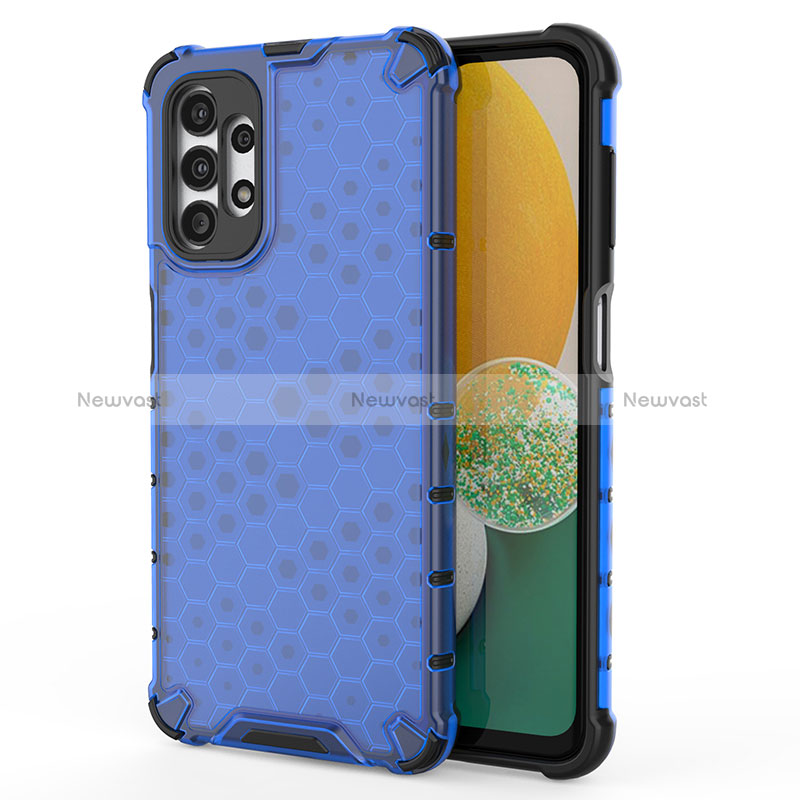 Silicone Transparent Frame Case Cover 360 Degrees AM2 for Samsung Galaxy A13 4G Blue
