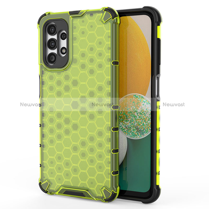 Silicone Transparent Frame Case Cover 360 Degrees AM2 for Samsung Galaxy A13 4G Green