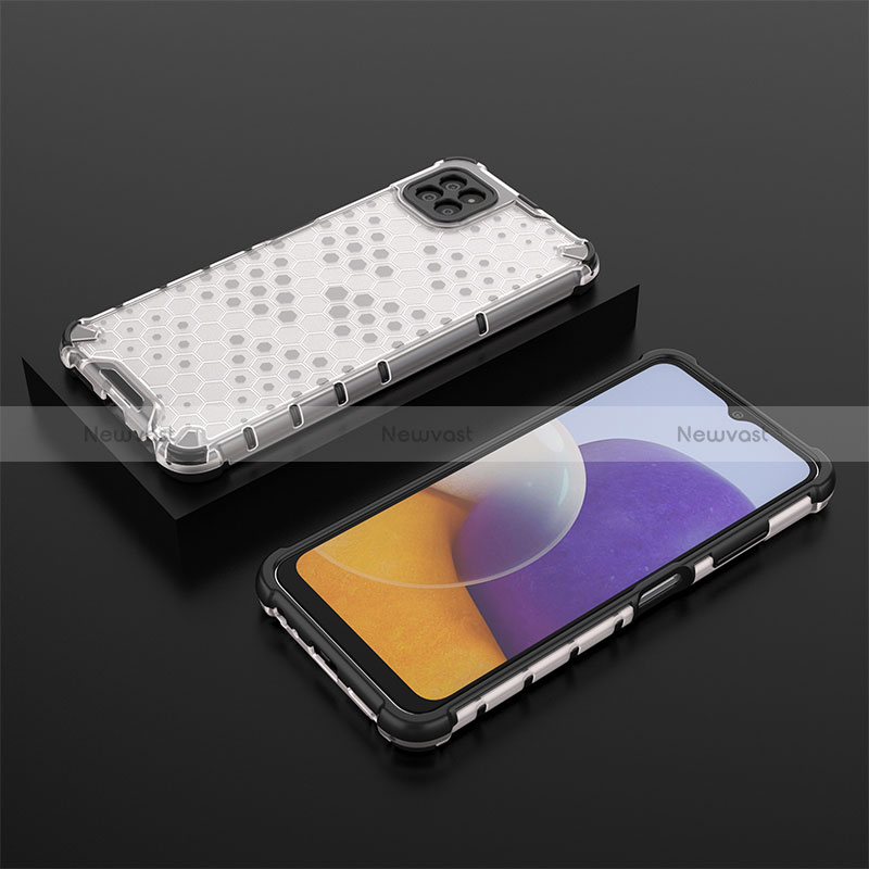 Silicone Transparent Frame Case Cover 360 Degrees AM2 for Samsung Galaxy A22 5G