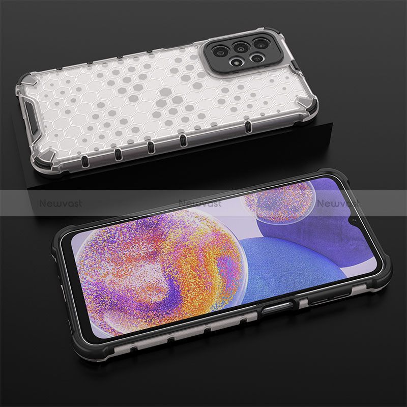 Silicone Transparent Frame Case Cover 360 Degrees AM2 for Samsung Galaxy A23 4G