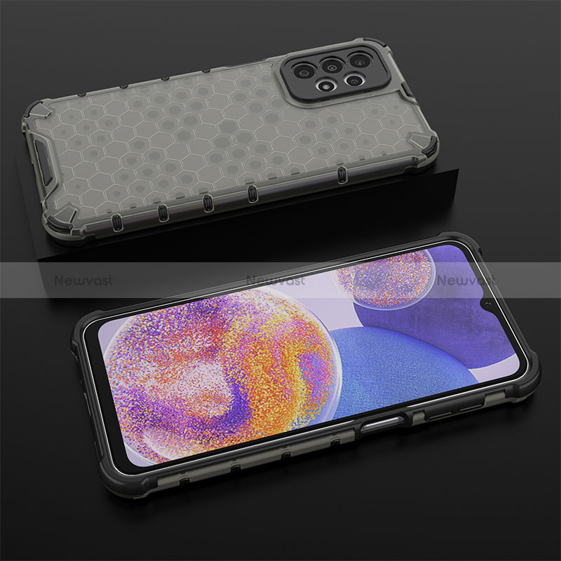 Silicone Transparent Frame Case Cover 360 Degrees AM2 for Samsung Galaxy A23 4G