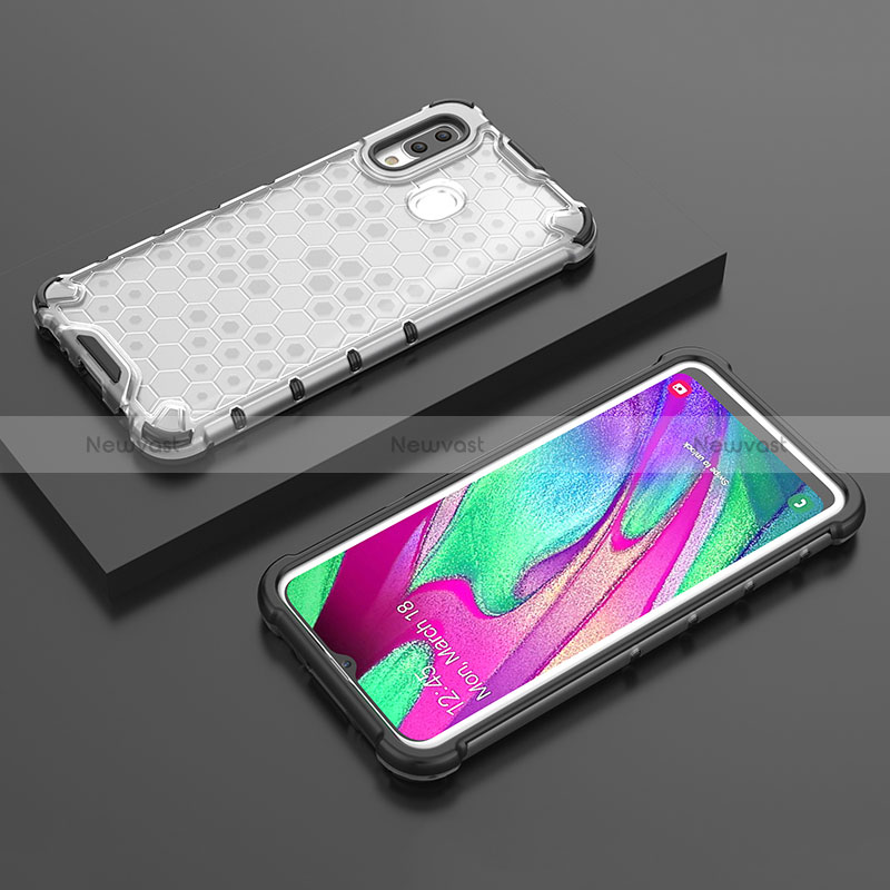 Silicone Transparent Frame Case Cover 360 Degrees AM2 for Samsung Galaxy A40