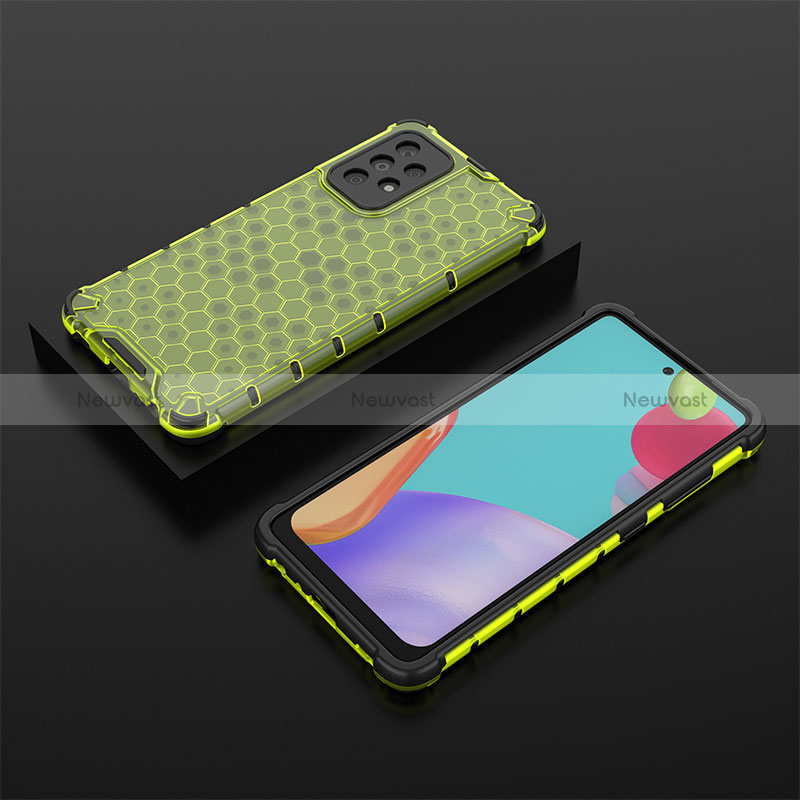 Silicone Transparent Frame Case Cover 360 Degrees AM2 for Samsung Galaxy A52 5G Green