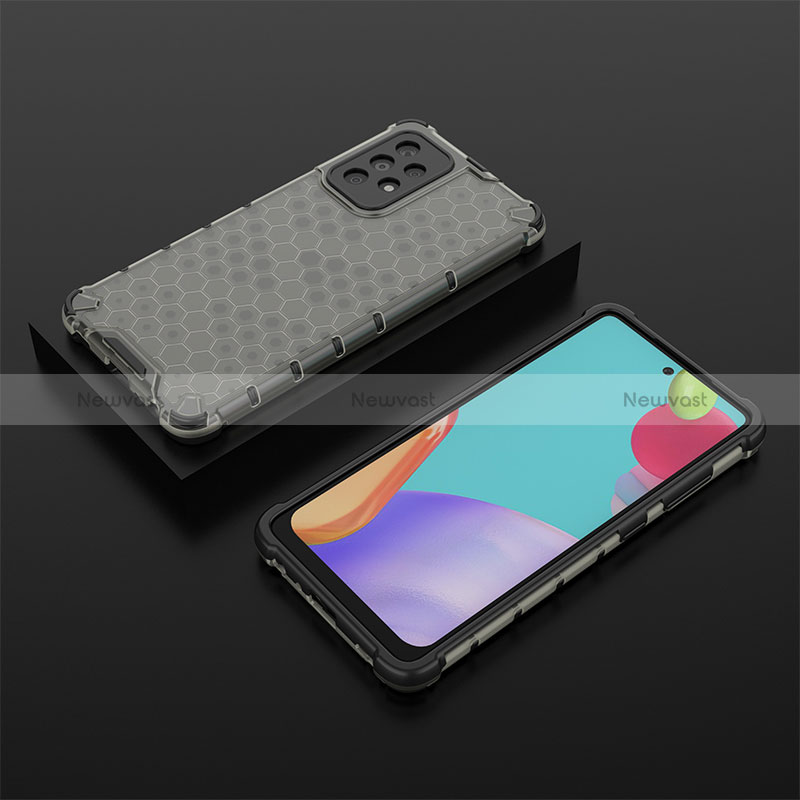 Silicone Transparent Frame Case Cover 360 Degrees AM2 for Samsung Galaxy A52s 5G Black