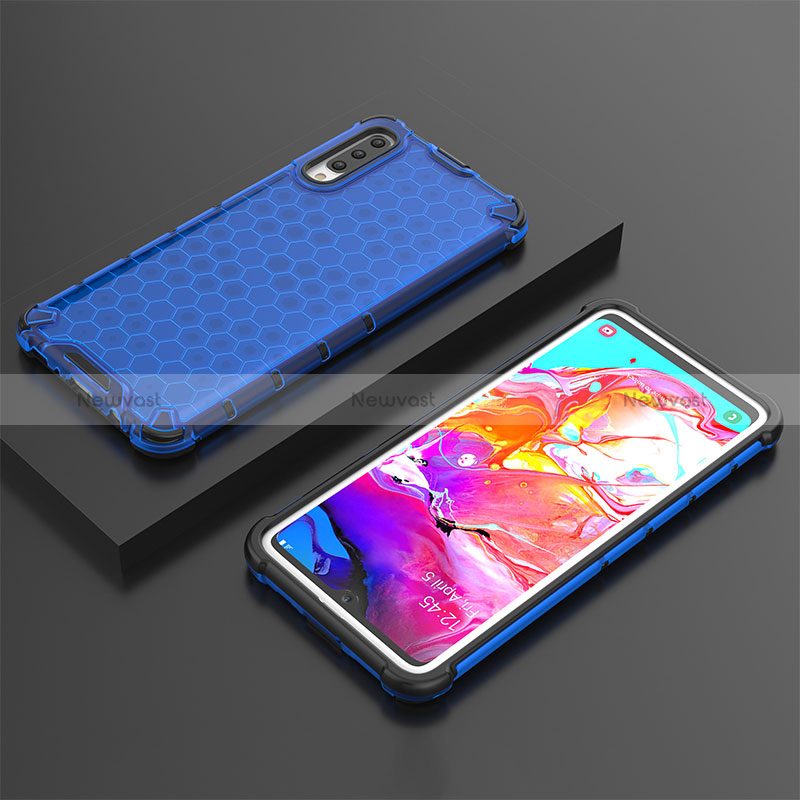 Silicone Transparent Frame Case Cover 360 Degrees AM2 for Samsung Galaxy A70