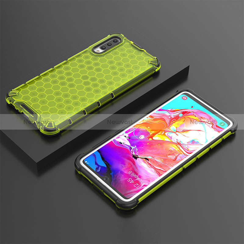 Silicone Transparent Frame Case Cover 360 Degrees AM2 for Samsung Galaxy A70