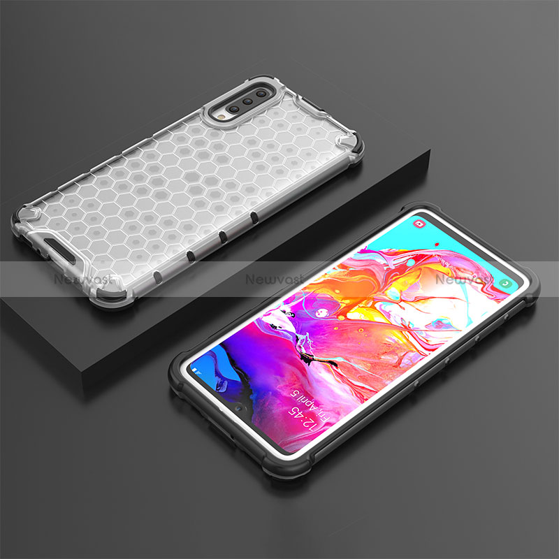 Silicone Transparent Frame Case Cover 360 Degrees AM2 for Samsung Galaxy A70