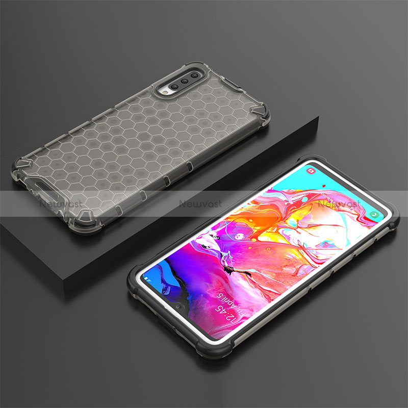 Silicone Transparent Frame Case Cover 360 Degrees AM2 for Samsung Galaxy A70S