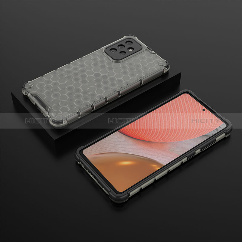 Silicone Transparent Frame Case Cover 360 Degrees AM2 for Samsung Galaxy A72 5G Black