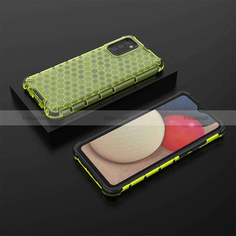 Silicone Transparent Frame Case Cover 360 Degrees AM2 for Samsung Galaxy F02S SM-E025F