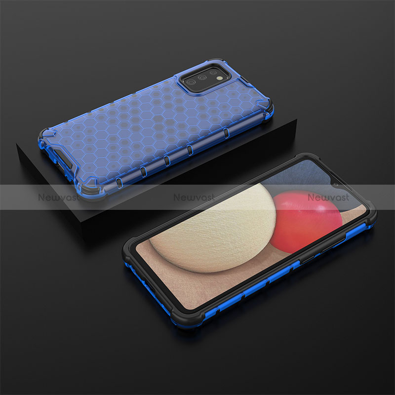 Silicone Transparent Frame Case Cover 360 Degrees AM2 for Samsung Galaxy F02S SM-E025F