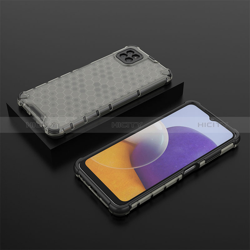 Silicone Transparent Frame Case Cover 360 Degrees AM2 for Samsung Galaxy F42 5G Black