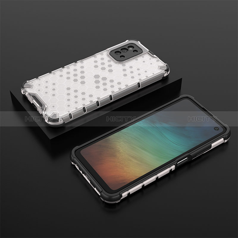 Silicone Transparent Frame Case Cover 360 Degrees AM2 for Samsung Galaxy F52 5G White