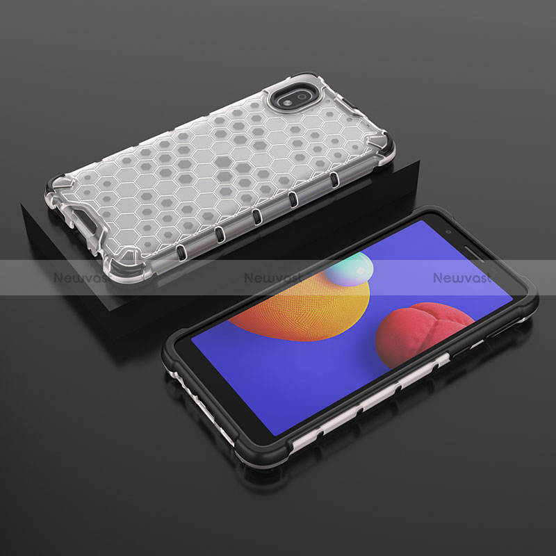 Silicone Transparent Frame Case Cover 360 Degrees AM2 for Samsung Galaxy M01 Core