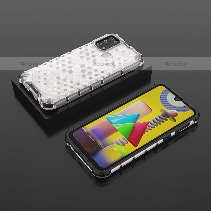 Silicone Transparent Frame Case Cover 360 Degrees AM2 for Samsung Galaxy M31