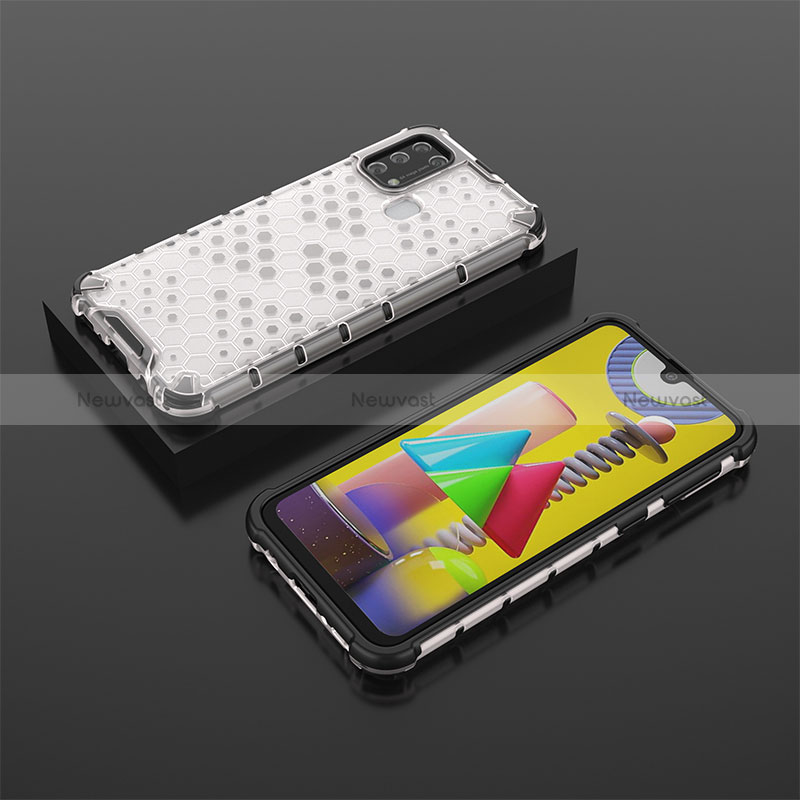 Silicone Transparent Frame Case Cover 360 Degrees AM2 for Samsung Galaxy M31 Prime Edition