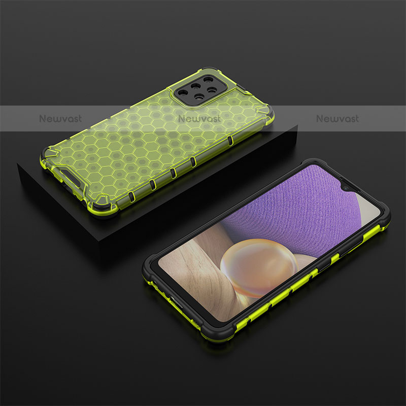 Silicone Transparent Frame Case Cover 360 Degrees AM2 for Samsung Galaxy M32 5G Green