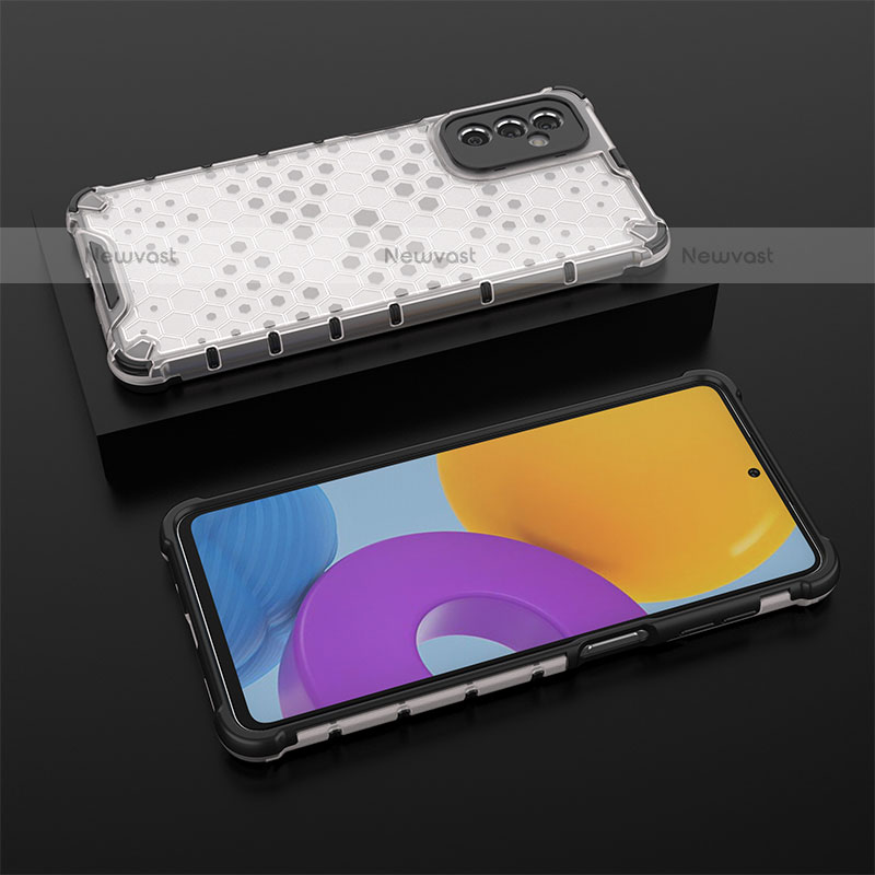 Silicone Transparent Frame Case Cover 360 Degrees AM2 for Samsung Galaxy M52 5G White