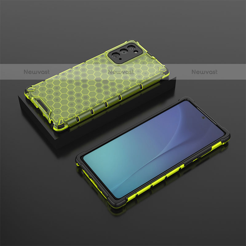 Silicone Transparent Frame Case Cover 360 Degrees AM2 for Samsung Galaxy Note 20 5G Green