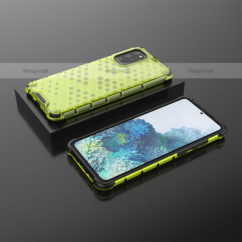 Silicone Transparent Frame Case Cover 360 Degrees AM2 for Samsung Galaxy S20 Plus Green