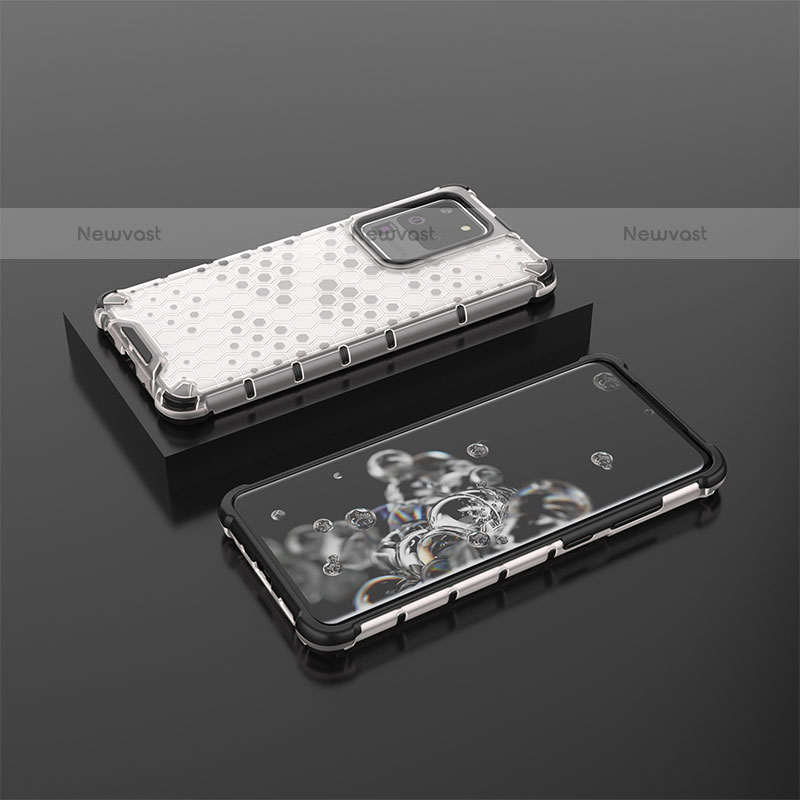 Silicone Transparent Frame Case Cover 360 Degrees AM2 for Samsung Galaxy S20 Ultra