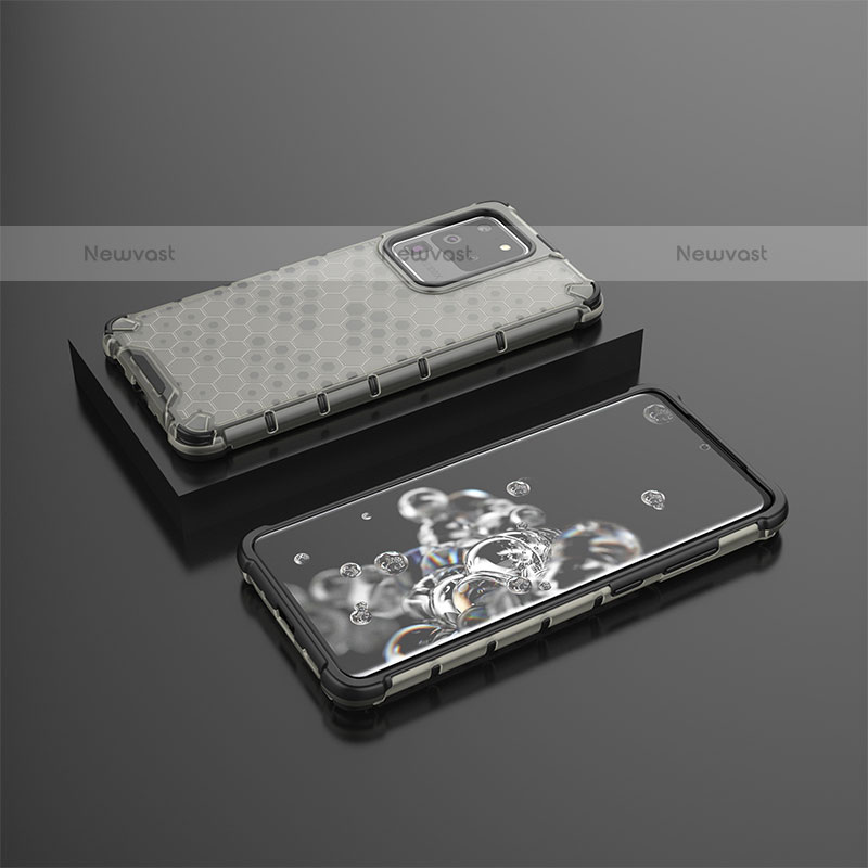 Silicone Transparent Frame Case Cover 360 Degrees AM2 for Samsung Galaxy S20 Ultra