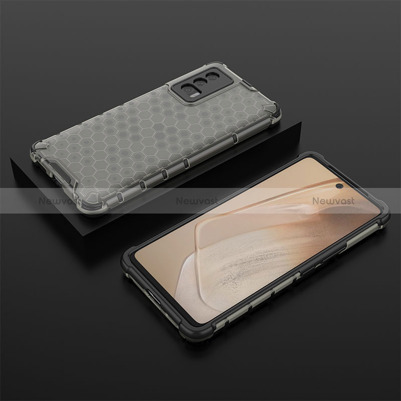 Silicone Transparent Frame Case Cover 360 Degrees AM2 for Vivo iQOO 7 India 5G