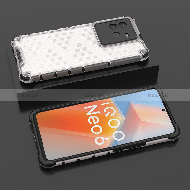 Silicone Transparent Frame Case Cover 360 Degrees AM2 for Vivo iQOO Neo6 SE 5G