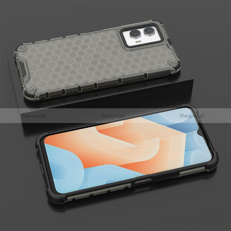 Silicone Transparent Frame Case Cover 360 Degrees AM2 for Vivo iQOO U5 5G