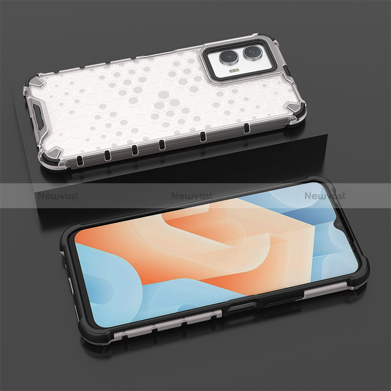 Silicone Transparent Frame Case Cover 360 Degrees AM2 for Vivo iQOO U5 5G