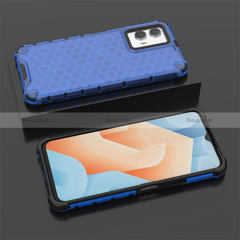 Silicone Transparent Frame Case Cover 360 Degrees AM2 for Vivo iQOO U5 5G