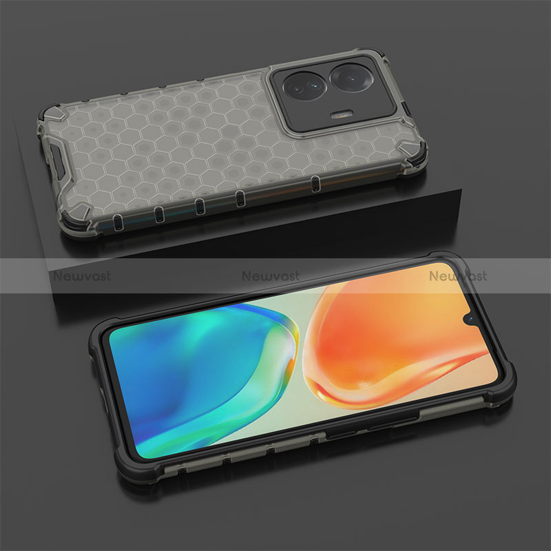 Silicone Transparent Frame Case Cover 360 Degrees AM2 for Vivo iQOO Z6 Pro 5G Black